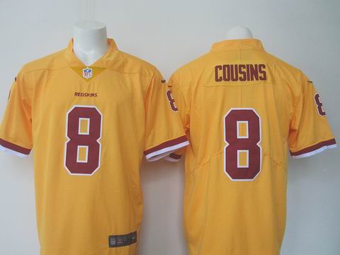nike nfl washington redskins #8 Cousins yellow rush limited jersey