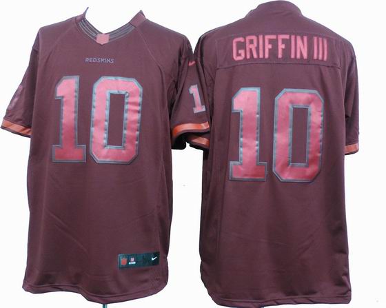 nike nfl washington redskins 10# Griffin III wine red drenched jersey