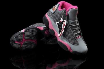 pink grey jordan 13 women shoes
