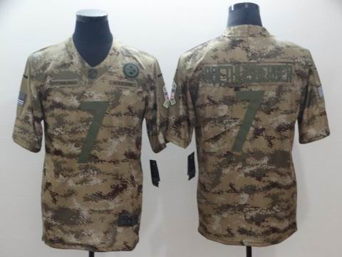 pittsburgh steelers #7 Roethlisberger camo salute to service jersey