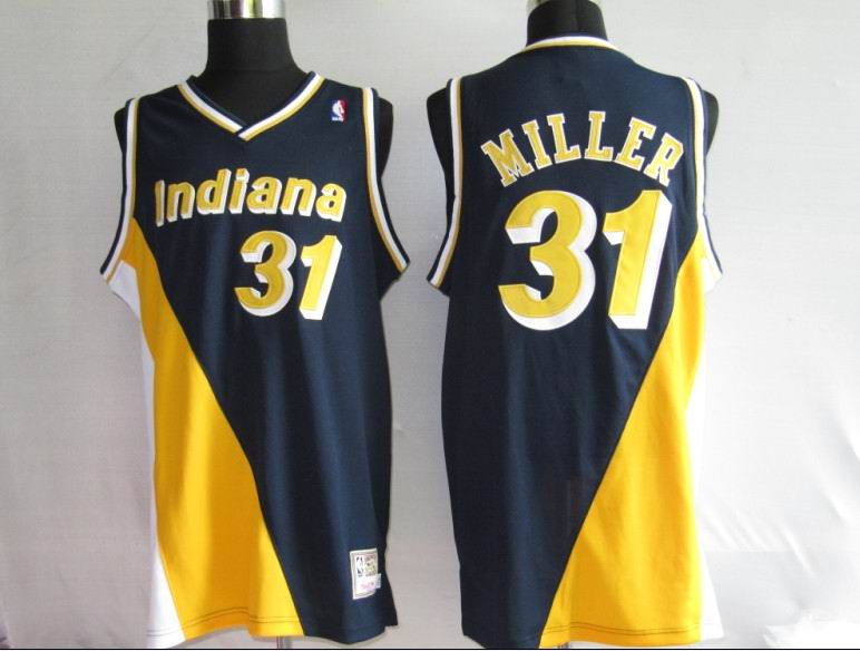 NBA Indiana Pacers #31 Reggie Miller Blue Yellow Jersey