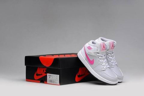 women Air Jordan 1 retro shoes grey pink