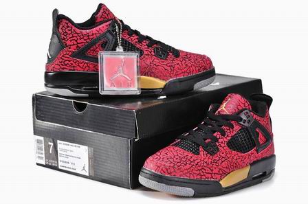 women Air Jordan 4 Shoes temporal rift red black