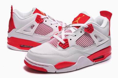 women Air Jordan 4 shoes white red
