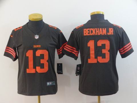 women Cleveland Browns #13 Beckham Jr brown rush jersey