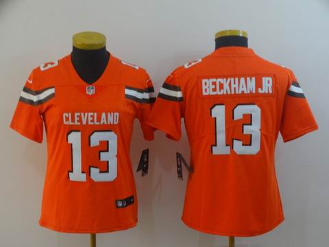women Cleveland Browns #13 Beckham Jr orange vapor untouchable jersey