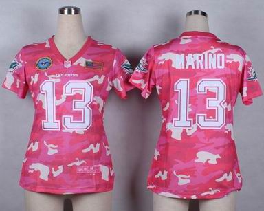 women Dolphins 13 Marino Salute to Service pink camo jersey