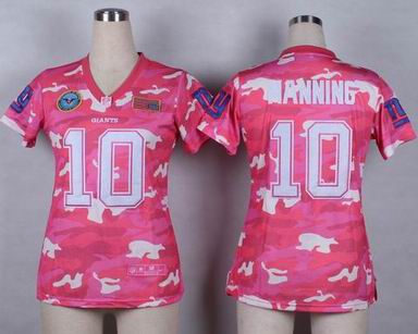 women Giants 10 Manning Salute to Service pink camo jersey