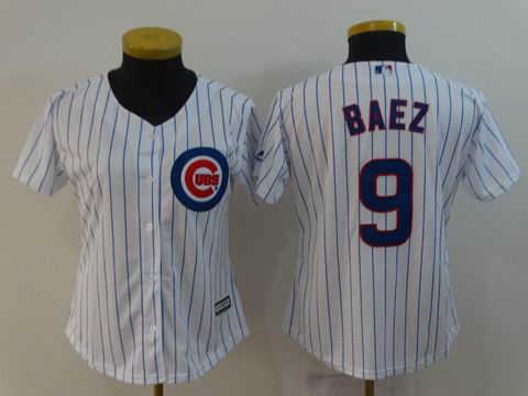 women MLB Chicago Cubs #9 Javier Baez white jersey