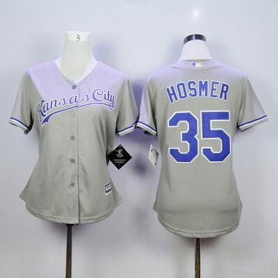women MLB Kansas City Royals #35 Hosmer grey jersey