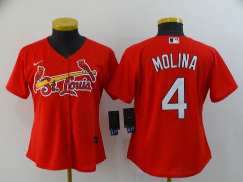 women MLB cardinals #4 Molina game jersey