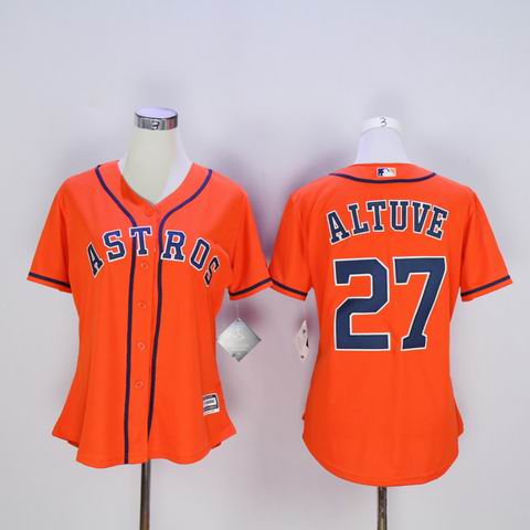 women MLB houston Astros #27 Altuve orange jersey