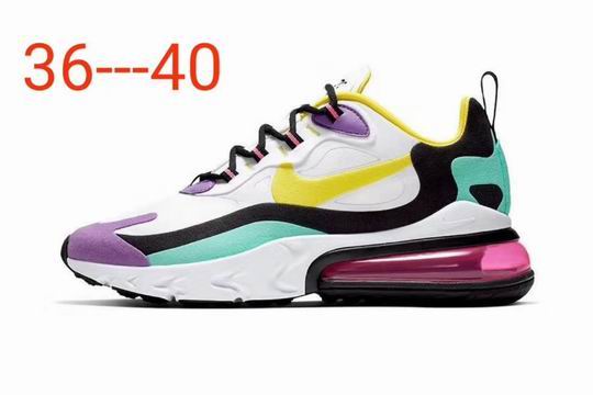 women Nike Air max 270 react shoes white purple yellow