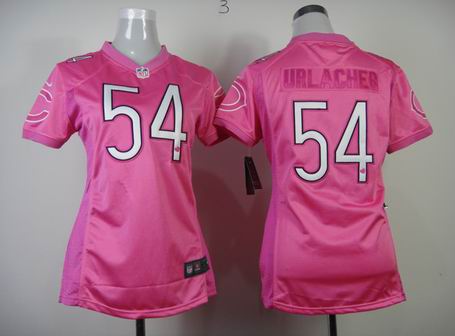 women Nike Chiacgo bears 54 Urlacher pink Jersey with heart