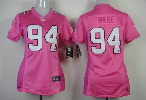 women Nike Dallas Cowboys 94 Ware pink Jersey with heart