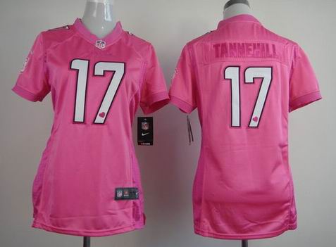 women Nike Miami Dolphins 17 Tannehill pink Jersey with heart