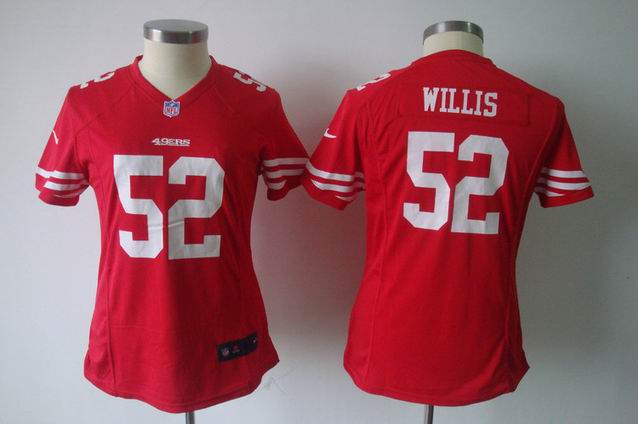 women Nike NFL 49ers 52 Willis red Game Jersey