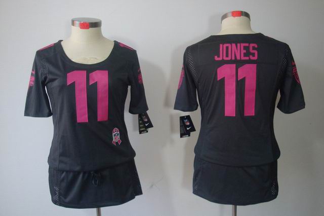 women Nike NFL Atlanta Falcons 11 Jones dark grey breast Cancer elite jersey