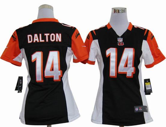 women Nike NFL Cincinnati Bengals 14 Dalton black stitched jersey
