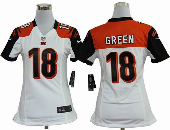 women Nike NFL Cincinnati Bengals 18 Green white stitched jersey