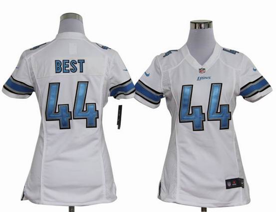 women Nike NFL Detroit Lions 44 Best white stitched jersey