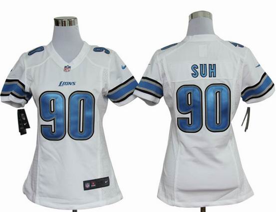 women Nike NFL Detroit Lions 90 SUH white stitched jersey