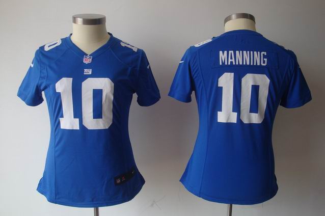 women Nike NFL Giants 10 Manning blue game jersey