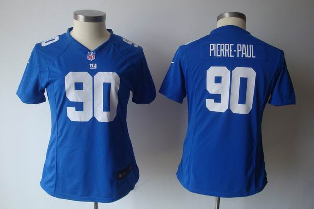 women Nike NFL Giants 90 Pierre-Paul blue game jersey