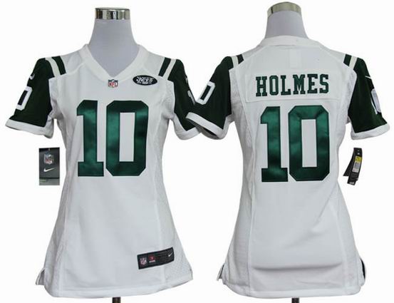 women Nike NFL New York Jets 10 Holmes white stitched jersey
