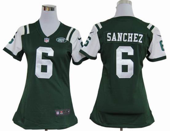 women Nike NFL New York Jets 6 Sanchez green stitched jersey