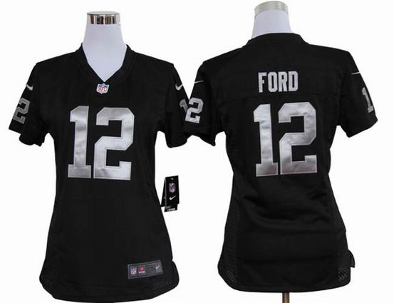 women Nike NFL Oakland Raiders 12 Ford black stitched Jersey