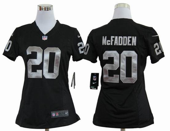 women Nike NFL Oakland Raiders 20 McFADDEN black stitched Jersey