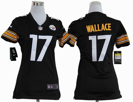 women Nike NFL Pittsburgh Steelers 17 Wallace black stitched jersey