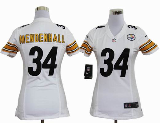 women Nike NFL Pittsburgh Steelers 34 Mendenhall white stitched jersey
