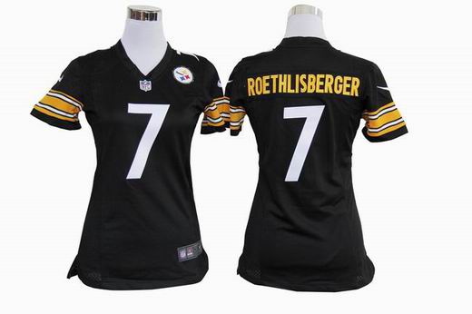 women Nike NFL Pittsburgh Steelers 7 Roethlisberger black stitched jersey