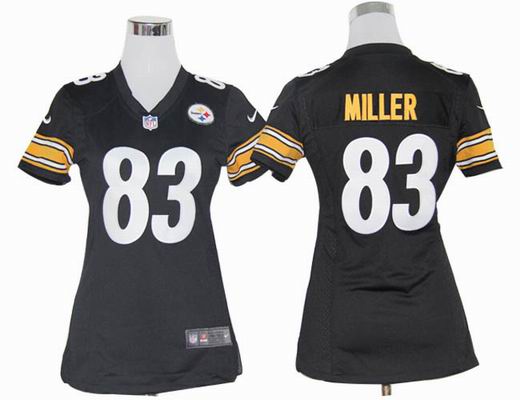 women Nike NFL Pittsburgh Steelers 83 Miller black stitched jersey