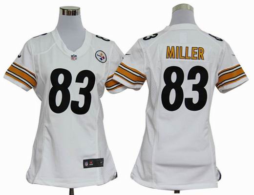 women Nike NFL Pittsburgh Steelers 83 Miller white stitched jersey