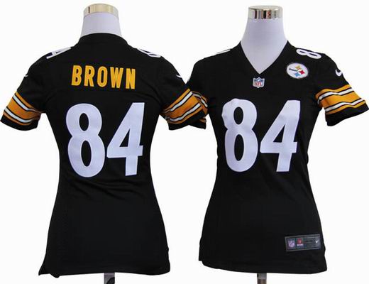 women Nike NFL Pittsburgh Steelers 84 Brown black stitched jersey