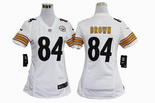 women Nike NFL Pittsburgh Steelers 84 Brown white stitched jersey