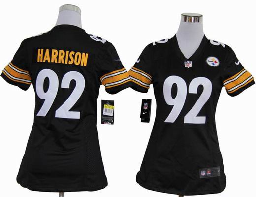 women Nike NFL Pittsburgh Steelers 92 Harrison black stitched jersey