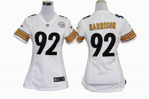 women Nike NFL Pittsburgh Steelers 92 Harrison white stitched jersey