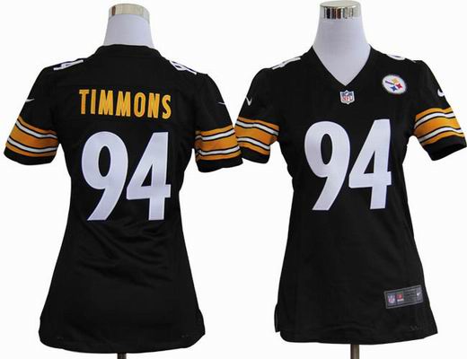 women Nike NFL Pittsburgh Steelers 94 Timmons black stitched jersey
