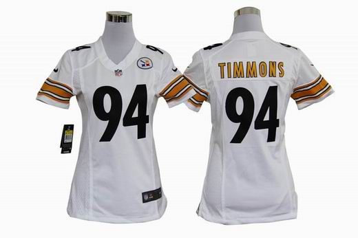 women Nike NFL Pittsburgh Steelers 94 Timmons white stitched jersey