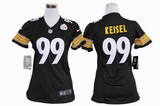 women Nike NFL Pittsburgh Steelers 99 Keisel black stitched jersey
