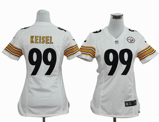 women Nike NFL Pittsburgh Steelers 99 Keisel white stitched jersey