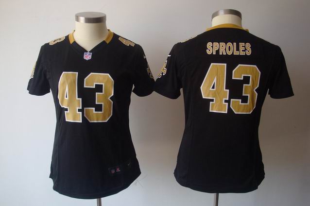 women Nike NFL Saints 43 Sproles black game jersey