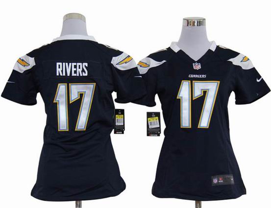 women Nike NFL San Diego Chargers 17 Rivers blue stitched jersey
