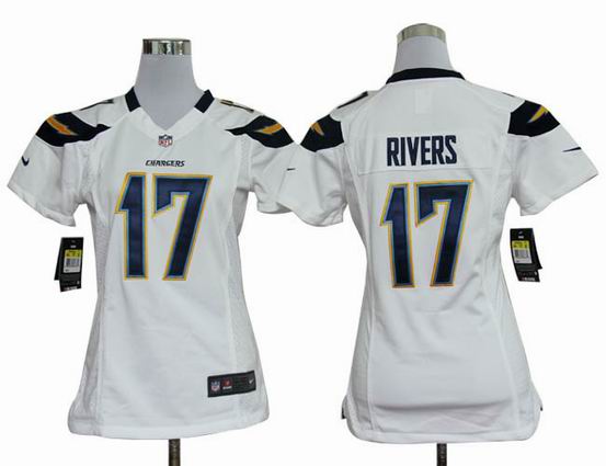 women Nike NFL San Diego Chargers 17 Rivers white stitched jersey
