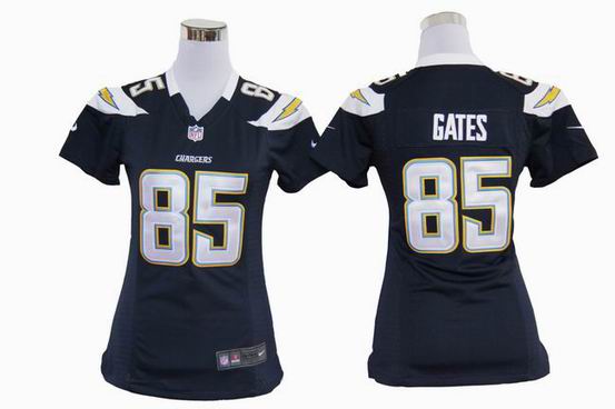 women Nike NFL San Diego Chargers 85 Gates blue stitched jersey