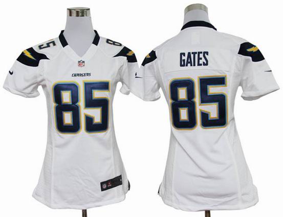 women Nike NFL San Diego Chargers 85 Gates white stitched jersey